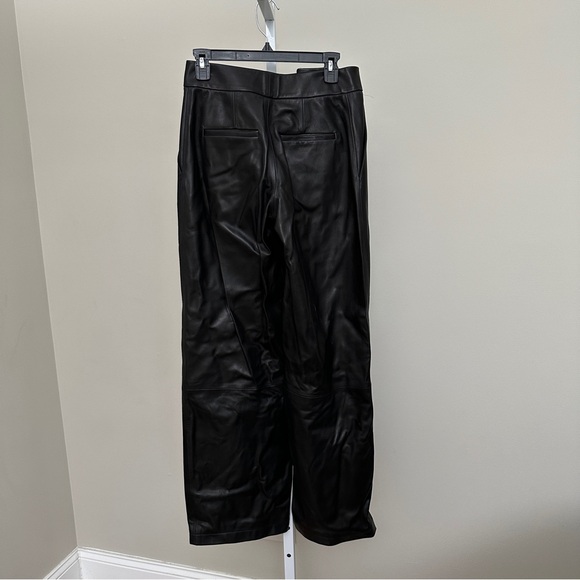 ELLEME PARIS WIDE STRAIGHT LEATHER PANTS Size 34/US 2 - Picture 4 of 4
